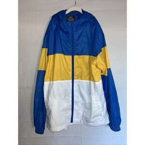 Bleecker & Mercer Blue Gold & White Windbreaker Size M